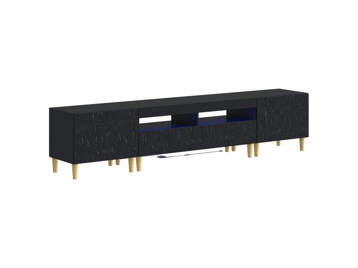 Vidaxl Armário De Tv Led De 5 Peças Preto Derivados De Madeira