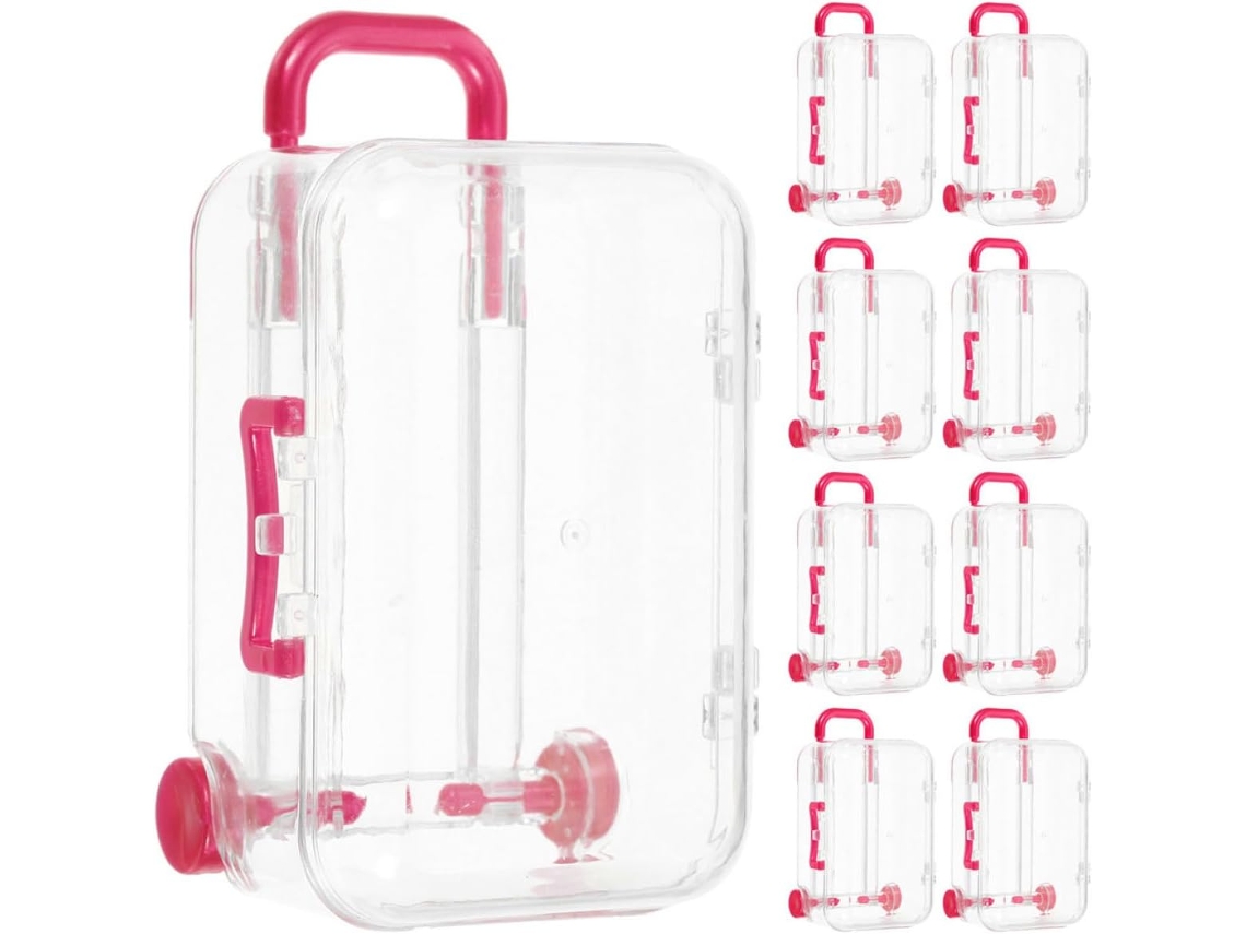 Conjunto De 24 Mini Caixas De Doces Transparentes Em Formato De Mala