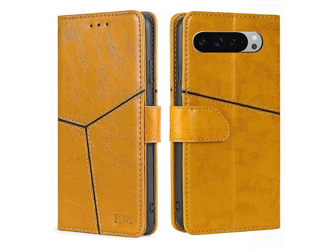 Capa De Couro Para Celular Com Costura Geométrica