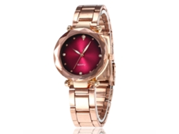 Reloj De Pulsera Unisex De Aleación Con Dial Redondo Analógico Cuarzo Color Rosa