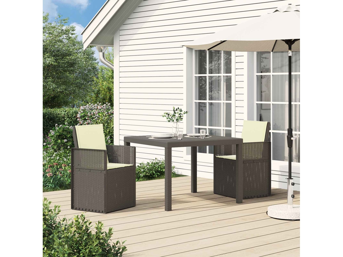 Vidaxl Conjunto De Jantar Para Jardim 3 Unid. Cinzentos Claros E Creme