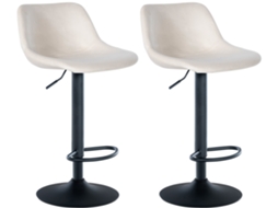 Conjunto de 2 bancos de bar Loft creme/veludo CLP