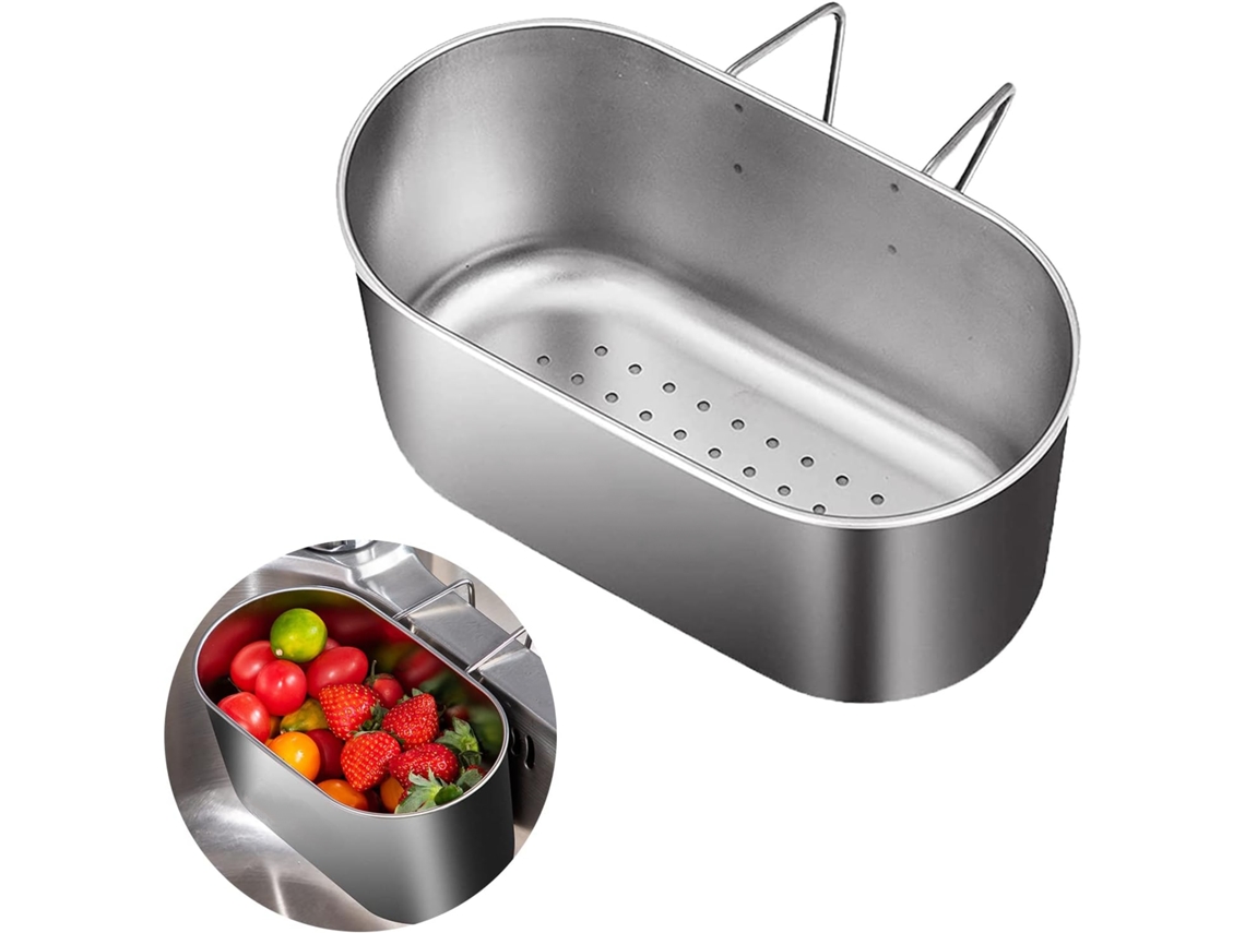 Ralo De Aço Inoxidável, Ralo Multifuncional Para Pia, Escorredor De Resíduos De Cozinha E Escorredor Para Frutas E Vegetais