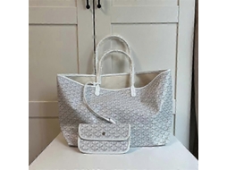 Bolso Tote De Couro Para Mulher - Grande Bolsa Materna Presente Impermeável Escritório Com Fecho Mwhite M Blanco