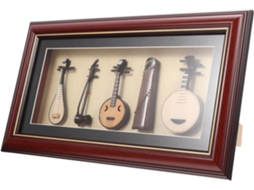 Conjunto 5 Peças Modelos Instrumentos Musicais Folclóricos Chineses Decoração Escritório Resistente Desgaste GOKOCO