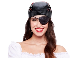 Turbante pirata preto estampado adulto