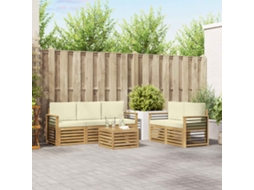 Vidaxl Conjunto De Sofás Para Exterior 6 Unid. Branco E Creme