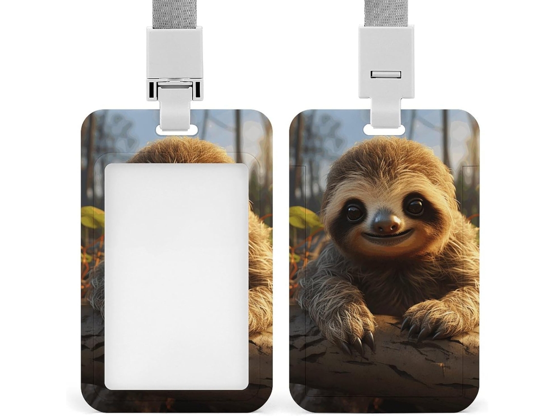 Porta Crachá Com Cordão Em Formato De Bicho Preguiça Fofo E Desenho Animado, Porta Cartão De Identificação, À Prova D