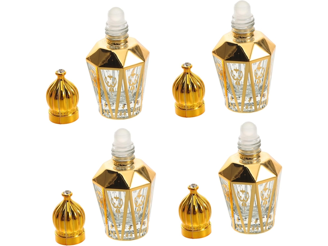Conjunto De 4 Frascos De Perfume Roll-on De Vidro Recarregáveis