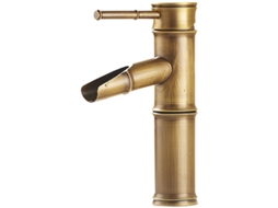 Torneira De Banheiro Antiga De Bambu E Latão Com Design Para Lavatório E Cerâmica