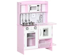 Cozinha de Brinquedo de Madeira para Crianças +3 Anos com Luz e Sons 70x29x90 Cm Rosa Ge
