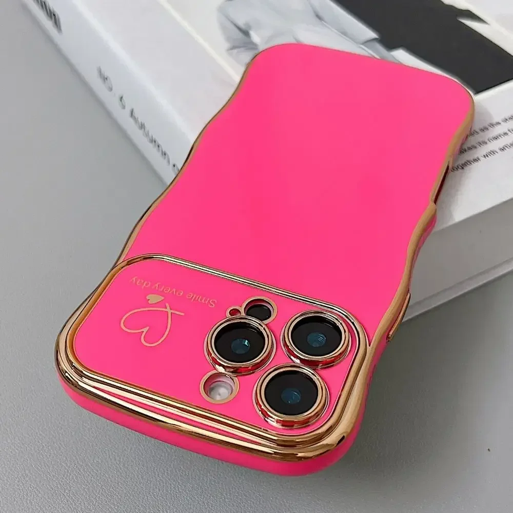 Capa De Tpu Eletroplaqueada Em Formato De Coração Ondulado (iphone 11, Vermelha), Adequada Para Iphone, Proteção Contra Impactos.