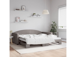 Sofá Cama Com Gavetão 100x200 Cm Tecido Cinzento Acastanhado Lovely Home