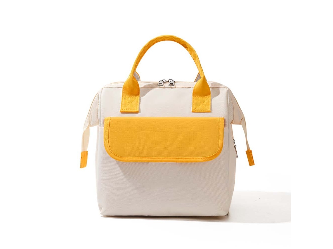 Bolsa tote minimalista de tecido Oxford de mão grande amarelo AQUAFORGE