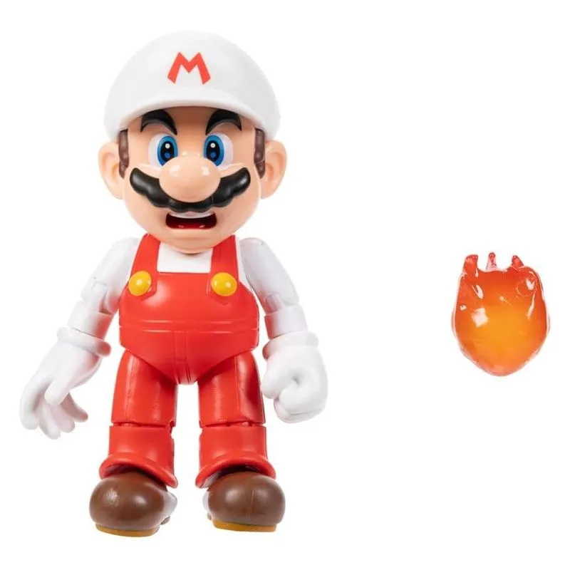 Figura Mario Fuego 10 Cm Con Bola De Fuego Colección 42448 Mf Jakks