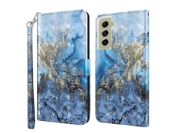 Capa De Celular Tpu Couro Pu Com Padrão De Pintura 3d Para Samsung Galaxy S22 5g