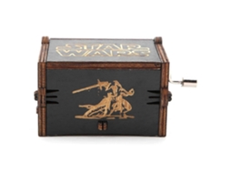 Conjunto de 1 caixa de música mecânica AQUAFORGE em madeira com manivela, estilo clássico, para presente de aniversário, Preta (2)
