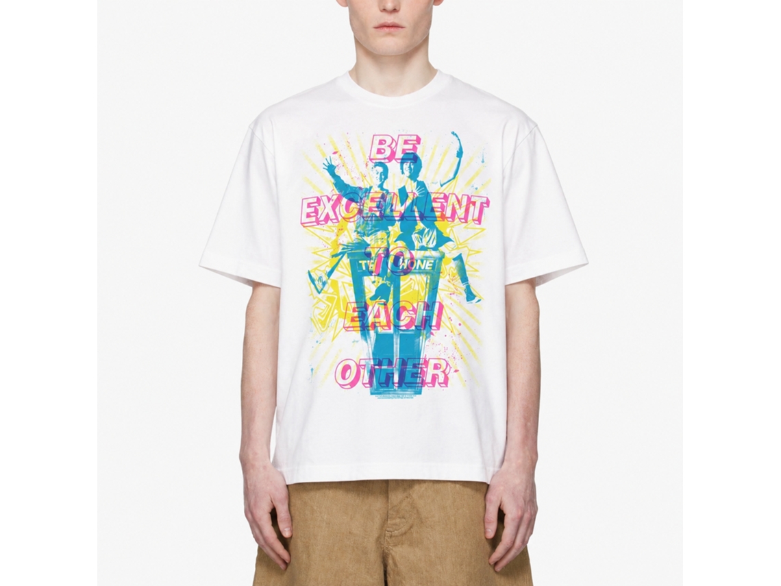 Rockinstone Bill And Ted Overlays White Adult T-shirt Size:m
