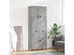 Vidaxl Armário Alto 69,5x34x180 Cm Derivados De Madeira Cinza Cimento