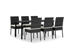 Dining Set, Dining Sets Vidaxl Preto Rattan / Vime (n/a)