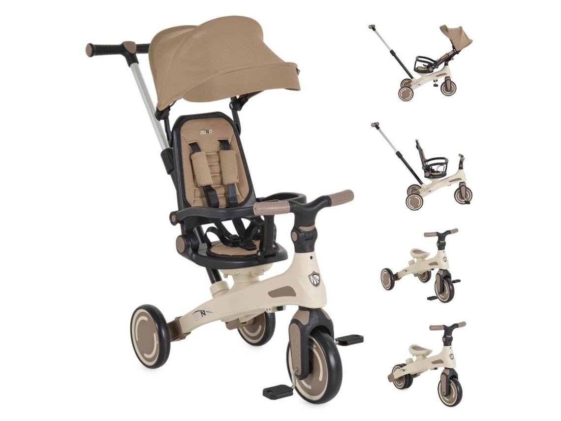 Byox Juno Evolutionary Triciclo Multifuncional 4 Em 1 Com Controlo Parental - Brown