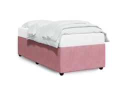 Estrutura de Cama 100x200 Cm Veludo Rosa MAISON EXCLUSIVE