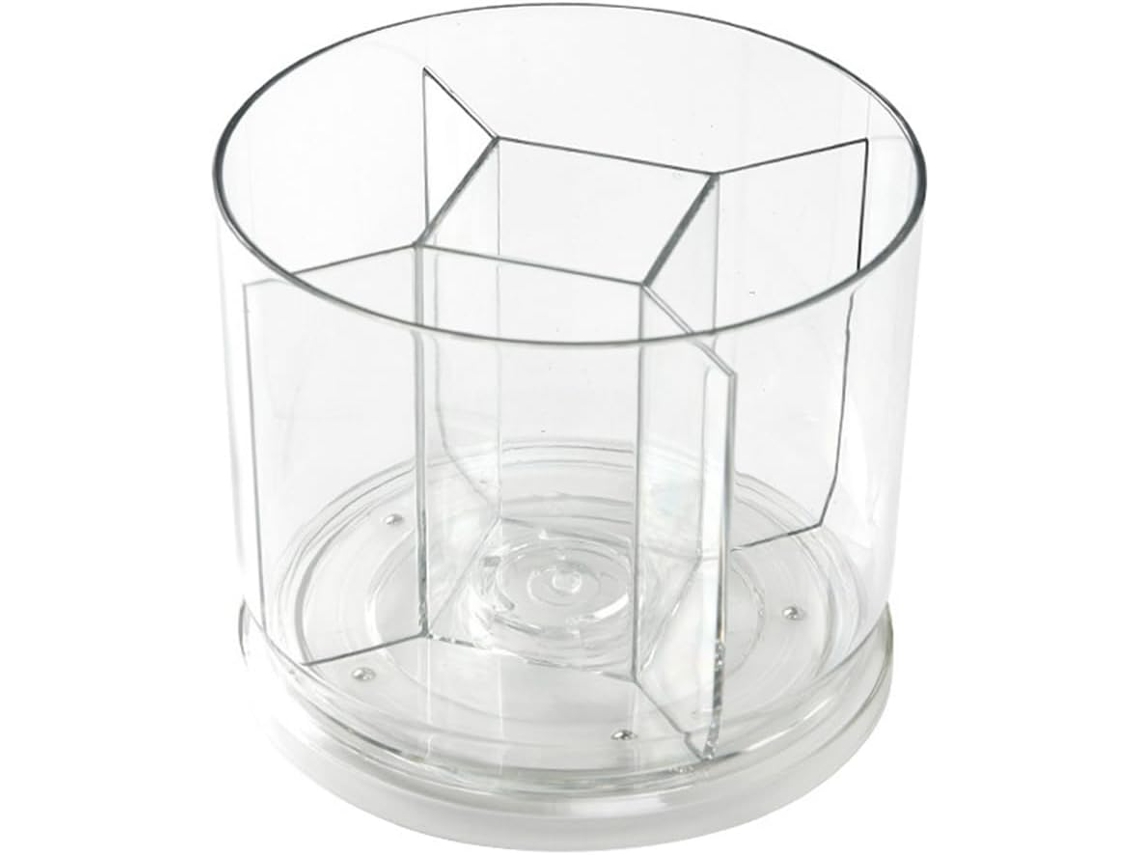 Porta-lápis giratório 360°, 5 compartimentos em acrílico, organizador de lápis de mesa, para escrivaninha, material escolar.