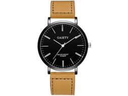 Reloj De Pulsera Para Hombre Analógico De Cuarzo Con Correa De Cuero Pu Dial Grande Beige
