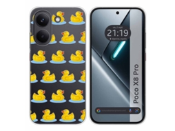 Capa Tumundosmartphone De Silicone Transparente Para Xiaomi Poco X8 Pro 5g Com Estampa De Pato Em Desenho Animado