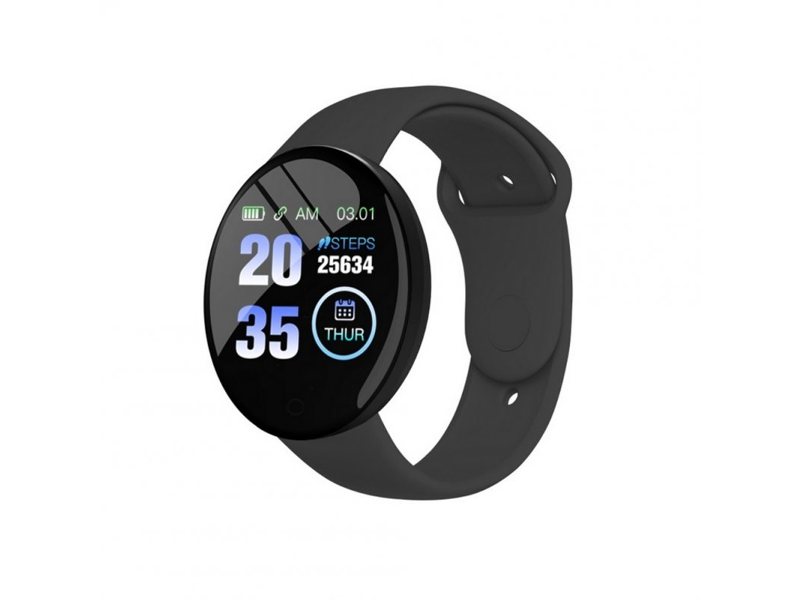 Smartwatch D18S com Tela de 1 44 Polegadas Bateria de 90 Mah Bluetooth 4 0 Monitor de Sono Fitness Preta