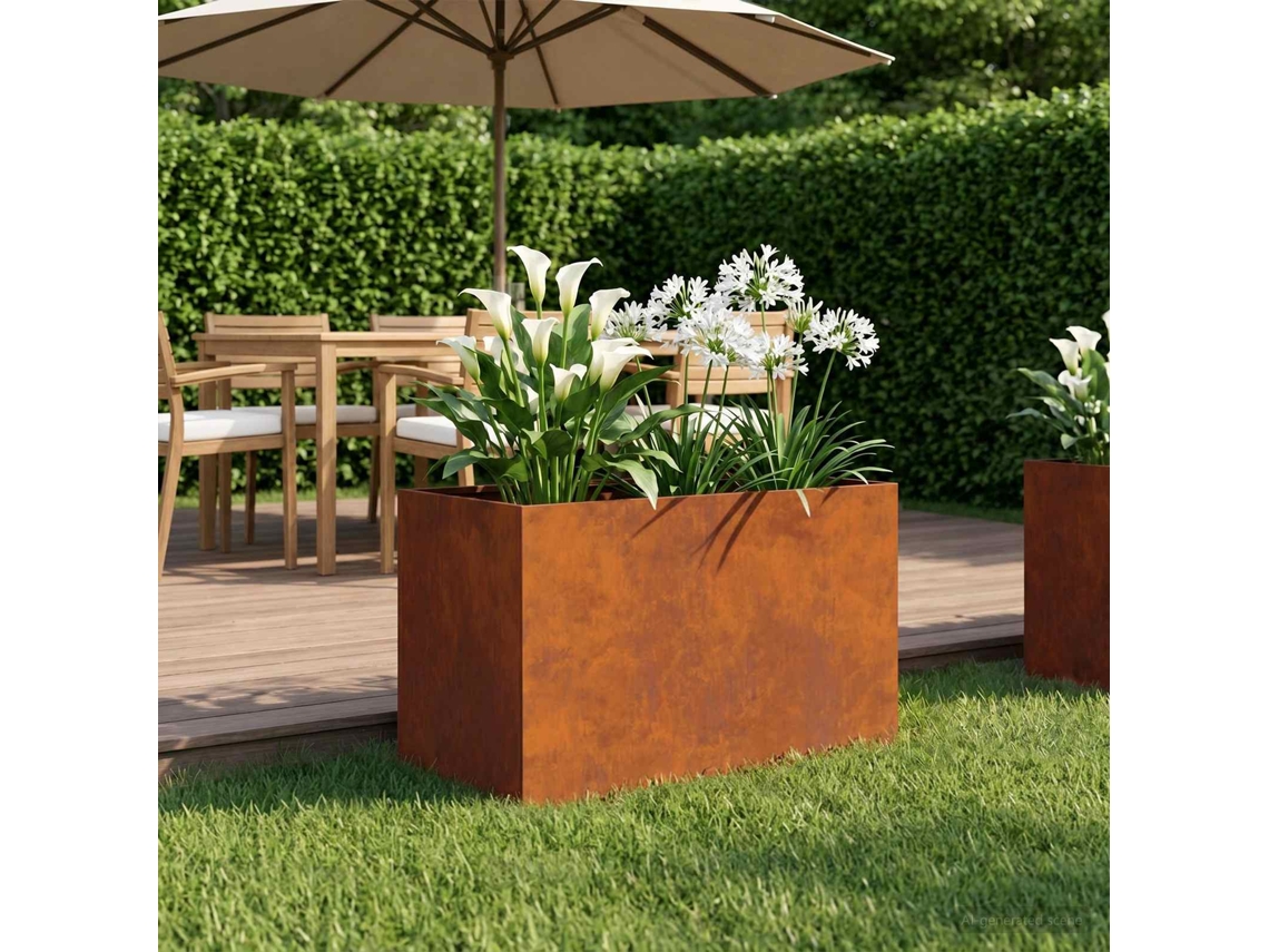 Vidaxl Vaso De Jardim Ferro Enferrujado 60 X 40 X 40 Cm Aço Corten