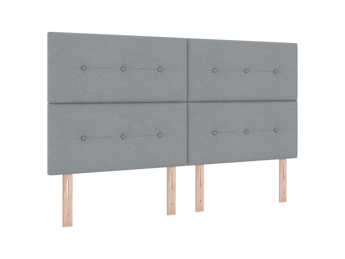 Conjunto 1 Inovação Em Cabeceira Vidaxl Cinzento-claro Tecido (180 Cm)