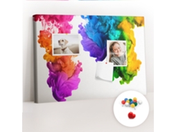 Quadro De Cortiça Com Impressão Arco-íris De Cores Para A Sala De Estar Espelharte (60x40 Cm)