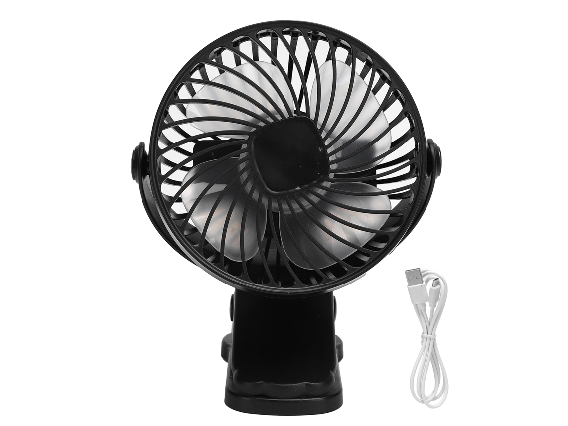 2026zentro-ventilador Usb Mini Portátil De Mesa Recarregável De Baixo Ruído Com Clip Preto