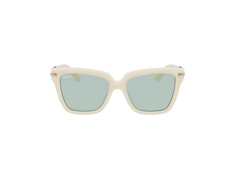 Óculos De Sol De Mulher Ferragamo Marfim Clássico Tendência Cinzento