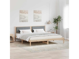 Vidaxl Estrutura Da Cama Com Cabeceira Cinzento-claro 200 X 200 Cm