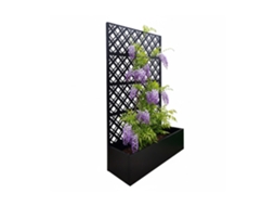 Relaxdays Jardineira Com Treliça, Design Diamond, A X L X P: 180x110x40 Cm, Proteção Visual E Floreira, Metal, Preto