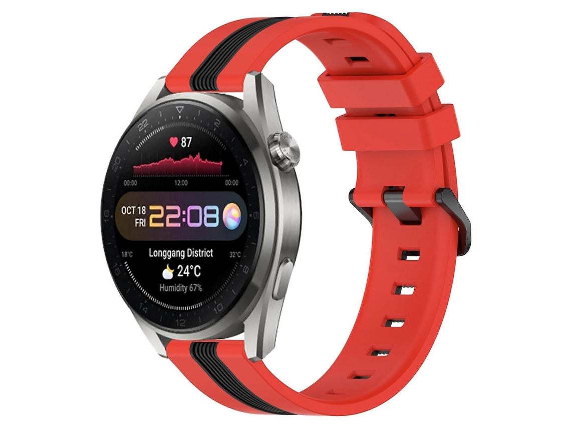 Pulseira De Silicone Bicolor Vertical De 22 Mm Para Huawei Watch 3 Pro