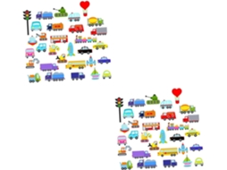 2 Conjuntos De Adesivos De Parede Autoadesivos Com Desenhos De Aviões E Carros.
