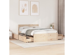 Vidaxl Cama Sem Colchão 120x200 Cm Madeira De Pinho Maciça