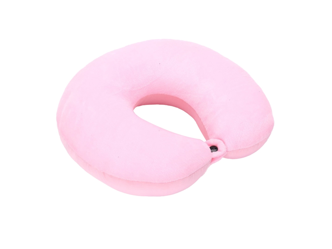 Almofada de Viagem Anatômica para Pescoço, com Espuma Viscoelástica, para Apoio Durante Viagens Aéreas, Lavável, Rosa, Tamanho Único BRILVIBERA