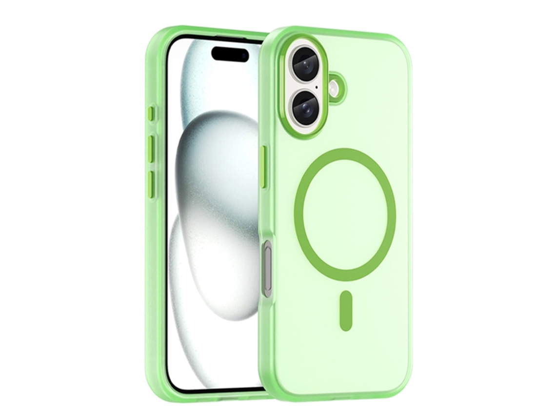 Capa Híbrida Translúcida Para Iphone 16 - Tpu E Pc Com Magsafe | Fosca - Verde