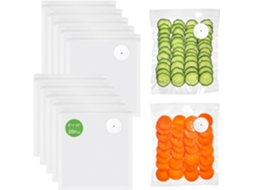 30-sacos Reutilizáveis Para Alimentos Com Selagem A Vácuo, Pequenos 20x 25cm, Com Válvula De Ar, Livres De Bpa, À Prova