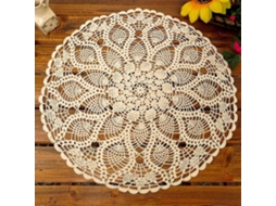 Lurelia Tecido Redonda Algodão Renda Crochê Diâmetro 60 Cm Vintage Feito À Mão