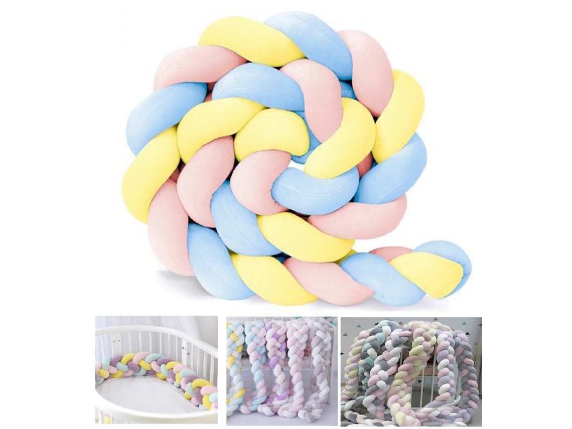 Protetor De Berço Proteção Contra Impactos, Para-choques Macio Para Berço De Bebé (azul, Amarelo, Rosa - 2 Metros) Spqment