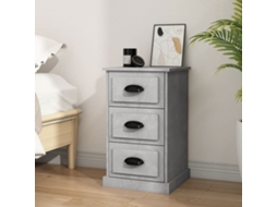 Vidaxl Mesa De Cabeceira 39x39x67 Cm Derivados Madeira Cinza Cimento