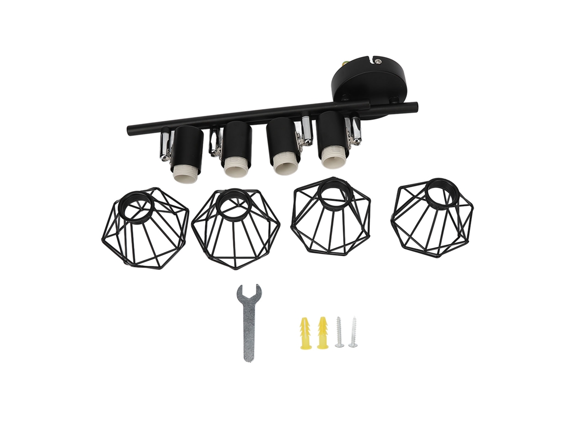 Kit de iluminação de trilho led 4 spot com cabeças rotativas para cozinhas quartos restaurantes | S/MARCA