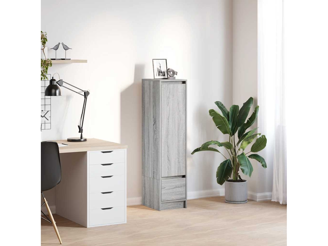 Vidaxl Aparador Alto 29,5x34x119,5cm Derivados De Madeira Sonoma Cinza