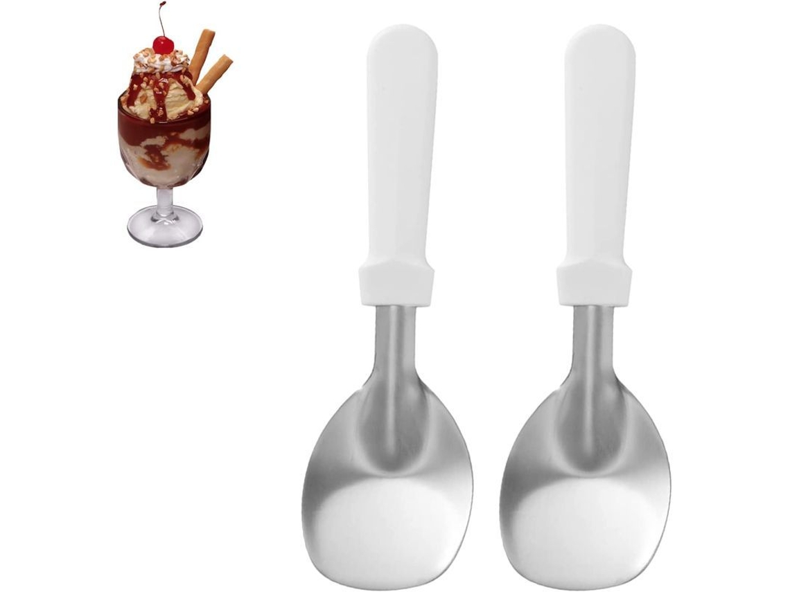 Colher de Sorvete Nova Line, inox, com cabo plástico, 2 porções | S/MARCA