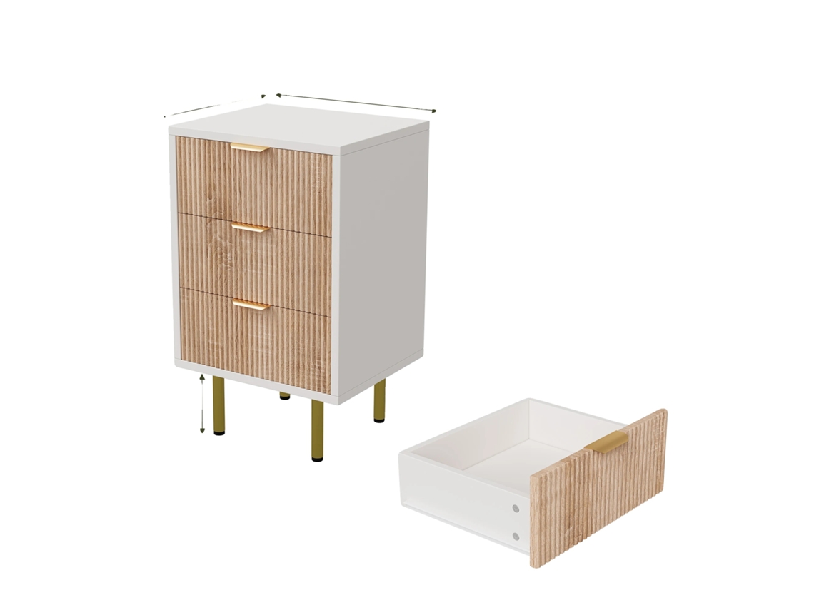 Cômoda, Design Minimalista Moderno, Armazenamento Espaçoso, Adpb-66-3 Desenhos 2pcs